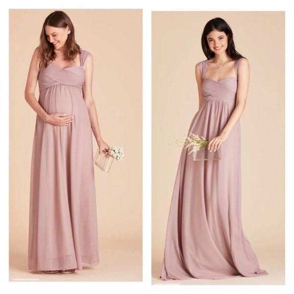 NWT BIRDY GREY Maria Convertible Maxi Dress Mauve Pink Blush Pink XS Bridesmaid - Picture 3 of 8